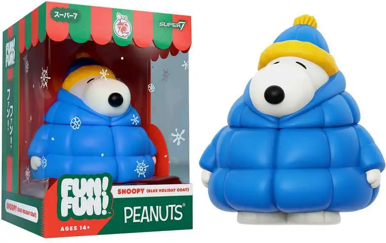 Peanuts Fun! Fun! Christmas Snoopy Action Figure [Blue Holiday Coat]