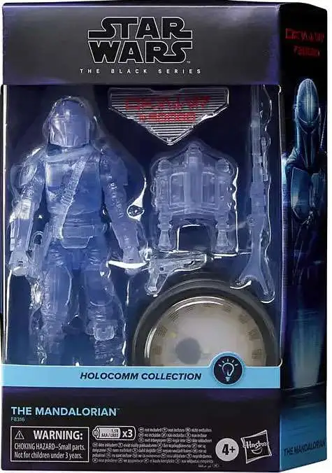 Star Wars Holocomm Collection Black Series The Mandalorian Exclusive Action  Figure [with Light-Up Holopuck]
