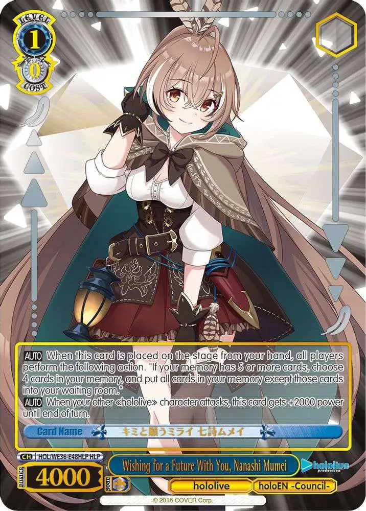 Weiss Schwarz Trading Card Game Hololive Production Premium Booster Hololive Parallel Wishing for a Future With You, Nanashi Mumei HOL/WE36-E48HLP