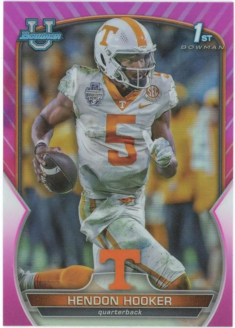 NFL Topps 2022 1st Bowman University Chrome Pink Refractor Hendon Hooker #21 [Pre-Rookie]
