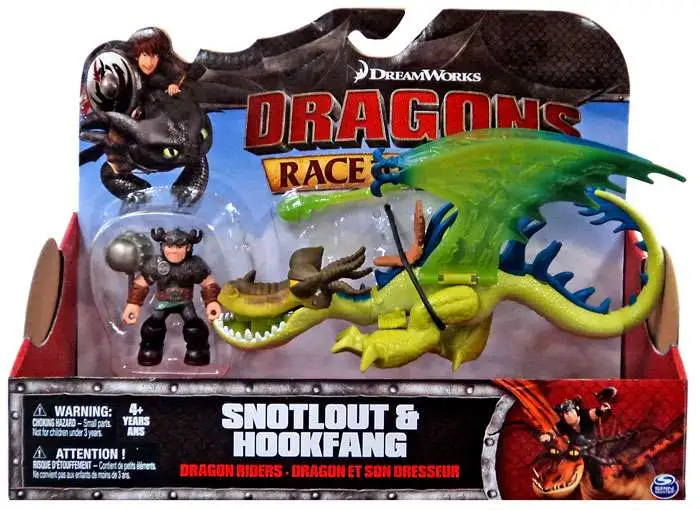 How to Train Your Dragon Race to the Edge Dragon Riders Snotlout Hookfang  Green Action Figure 2-Pack Spin Master - ToyWiz