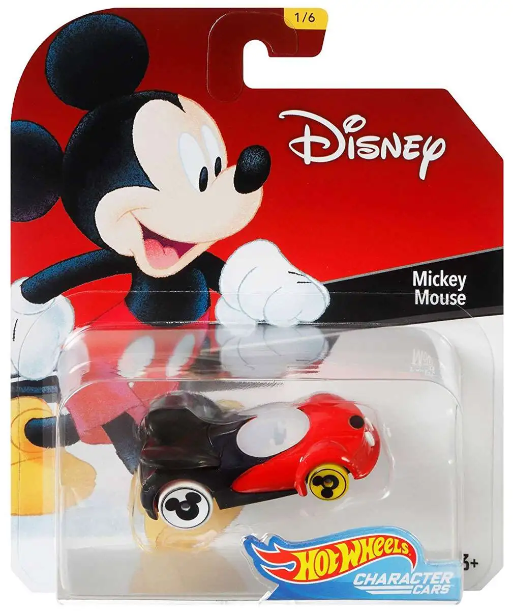 Disney Hot Wheels Character Cars Mickey Mouse Die Cast Car #1/6