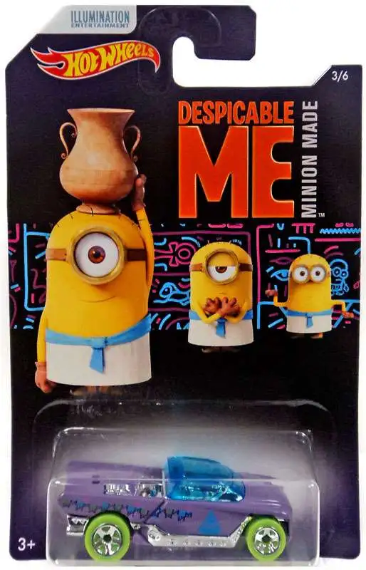 Hot Wheels Despicable Me Minion Made Slikt Back Character Car Collectible Toy 