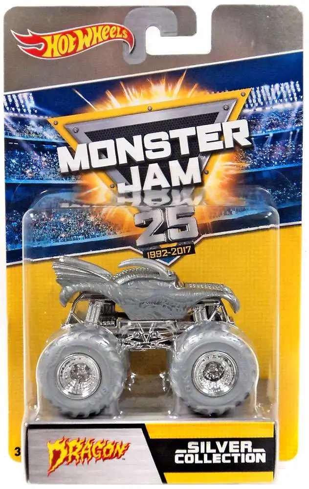 Hot Wheels Monster Jam 25 Silver Collection Dragon Diecast Car