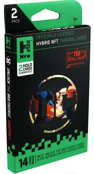 Hro DC Unlock the Multiverse Chapter 1 Hybrid NFT Trading Card PREMIUM 2- Pack 2 Booster Packs US Playing Card Company - ToyWiz Hro DC Unlock the Multiverse Chapter 1 Hybrid NFT Trading Card PREMIUM 2- Pack 2 Booster Packs US Playing Card Company - ToyWiz