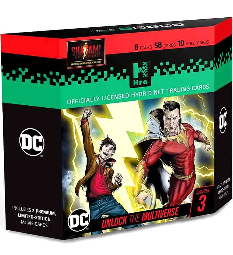 Hro DC Unlock the Multiverse Chapter 3 SHAZAM Hybrid NFT Trading Card Starter Deck [8 Packs]