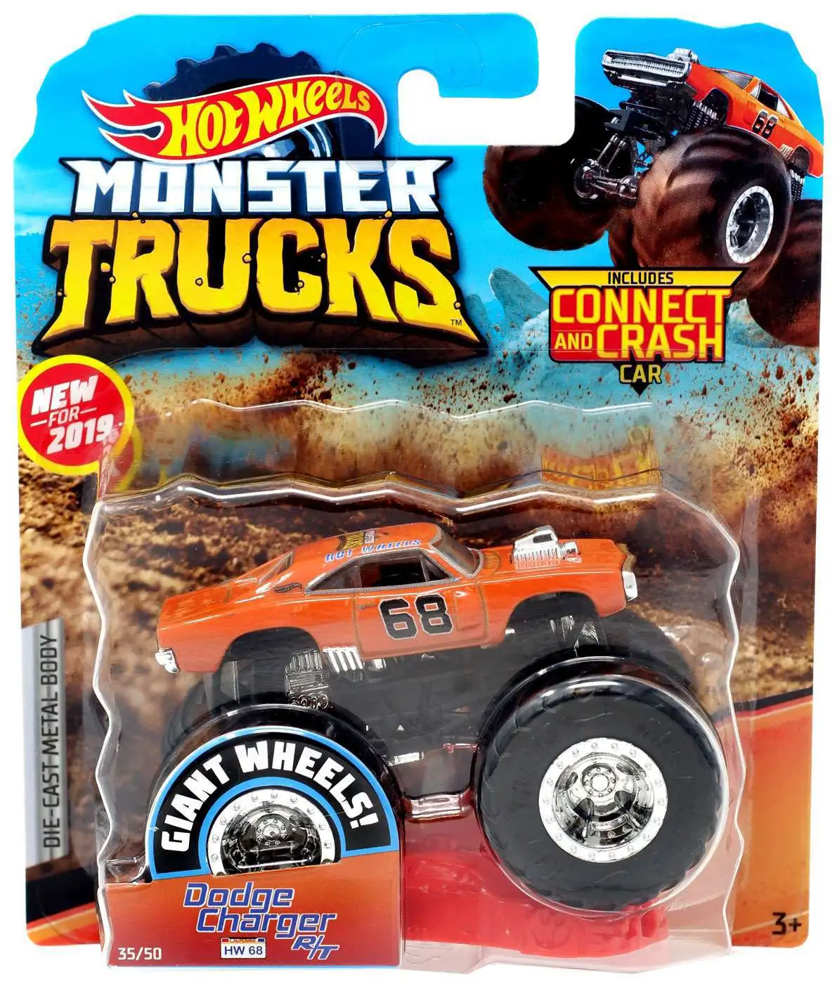 Verwaarlozing hoog vijandigheid Hot Wheels Monster Trucks Dodge Charger RT 164 Diecast Car Orange Mattel  Toys - ToyWiz