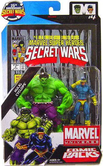 Marvel Universe Secret Wars Figure Comic Series Classic Hulk and Cyclops 