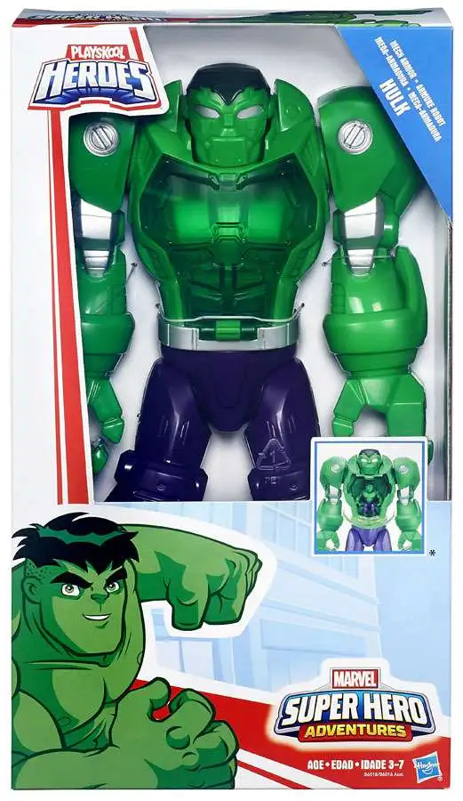 2015 Playskool Hasbro Marvel 11.5" Super Hero Adventures Mech Armor Hulk B6018 