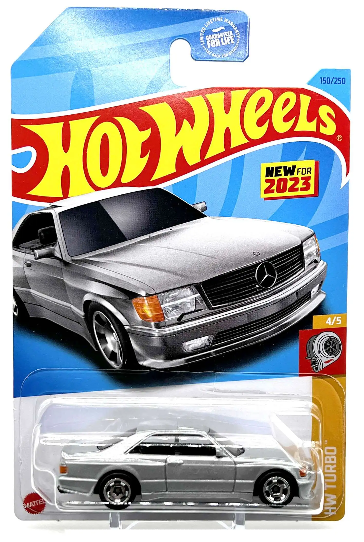 Hot Wheels HW Turbo '89 Mercedes-Benz 560 SEC AMG Diecast Car #4/5 [Pearlescent Silver]