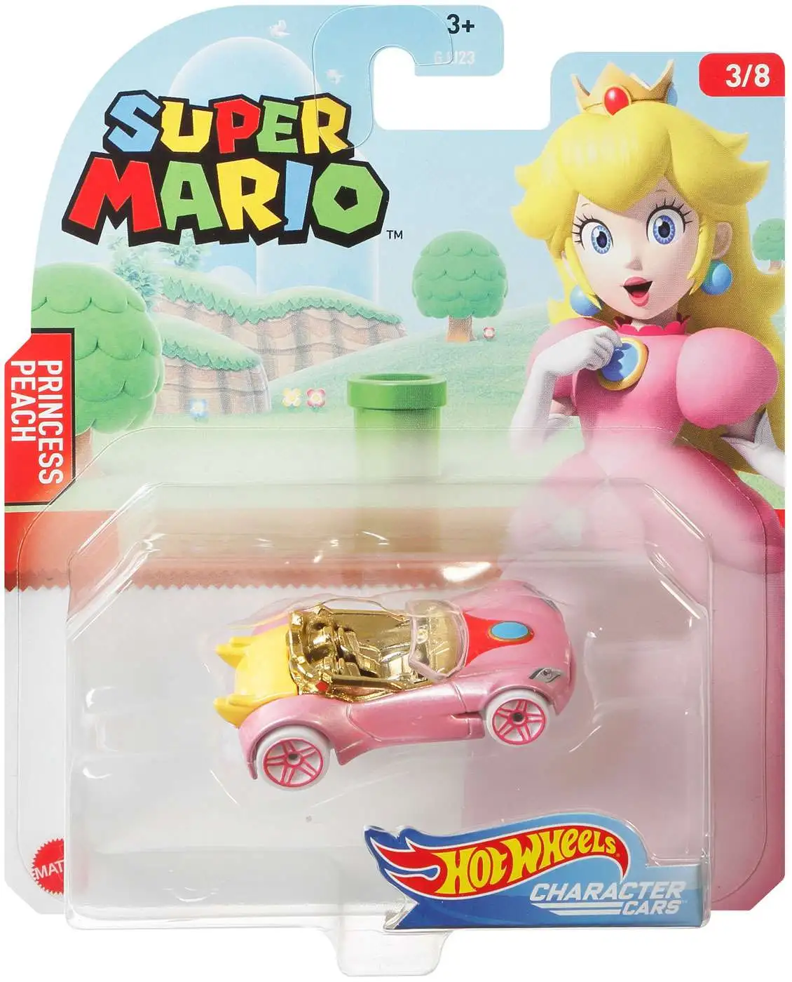 Hot Wheels Super Mario Character Cars Princess Peach Diecast Car #3/8 [2020]