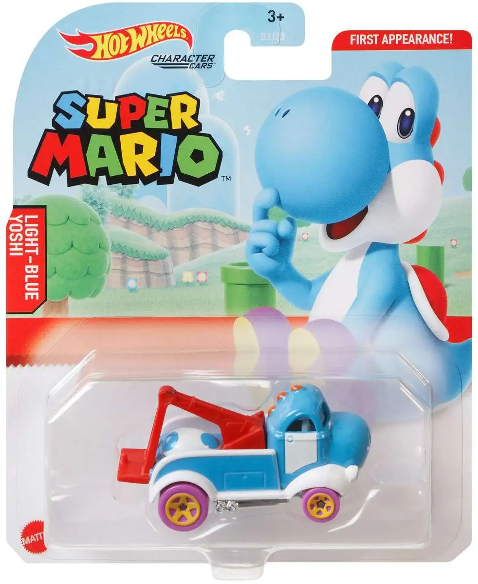 Hot Wheels Super Mario Character Cars Light-Blue Yoshi 164 Diecast Car  Mattel Toys - ToyWiz