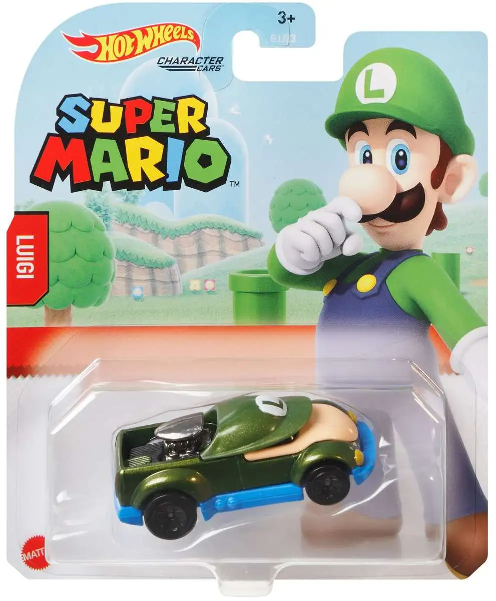 Hot Wheels Super Mario Character Cars Luigi Diecast Car [2021]