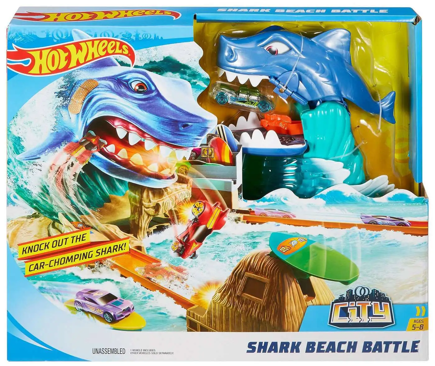 Hot Wheels FNB21 City Shark Beach Battle Play Set for sale online 