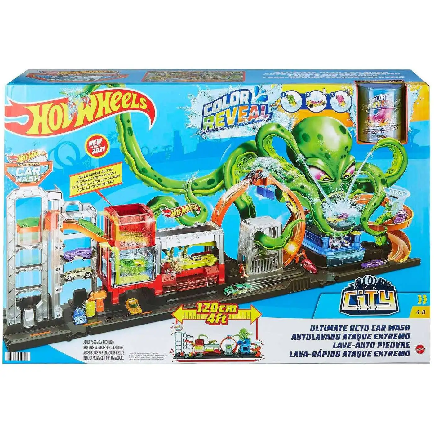 Hot Wheels City Downtown Express Car Wash Playset with 1 Car