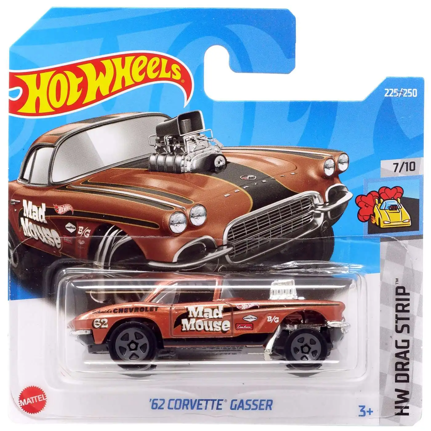 Hot Wheels HW Drag Strip '62 Corvette Gasser Diecast Car #7/10 [Short Card]