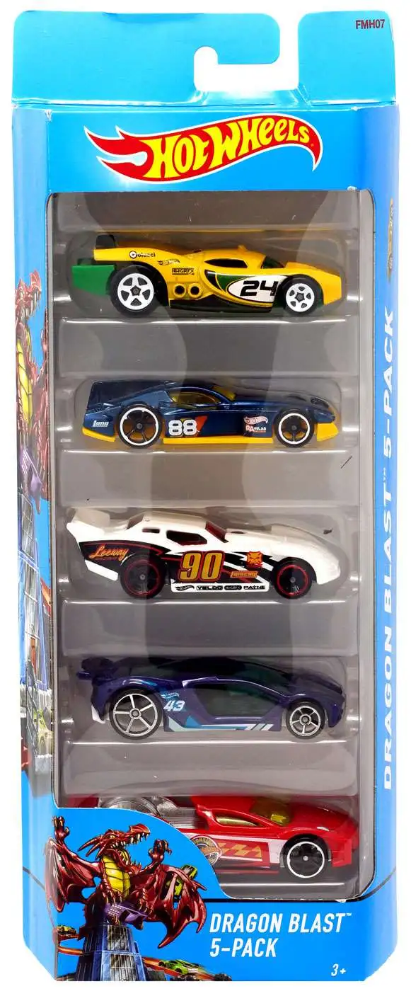 Hot Wheels Dragon Blast 164 Diecast Car 5-Pack Mattel Toys - ToyWiz