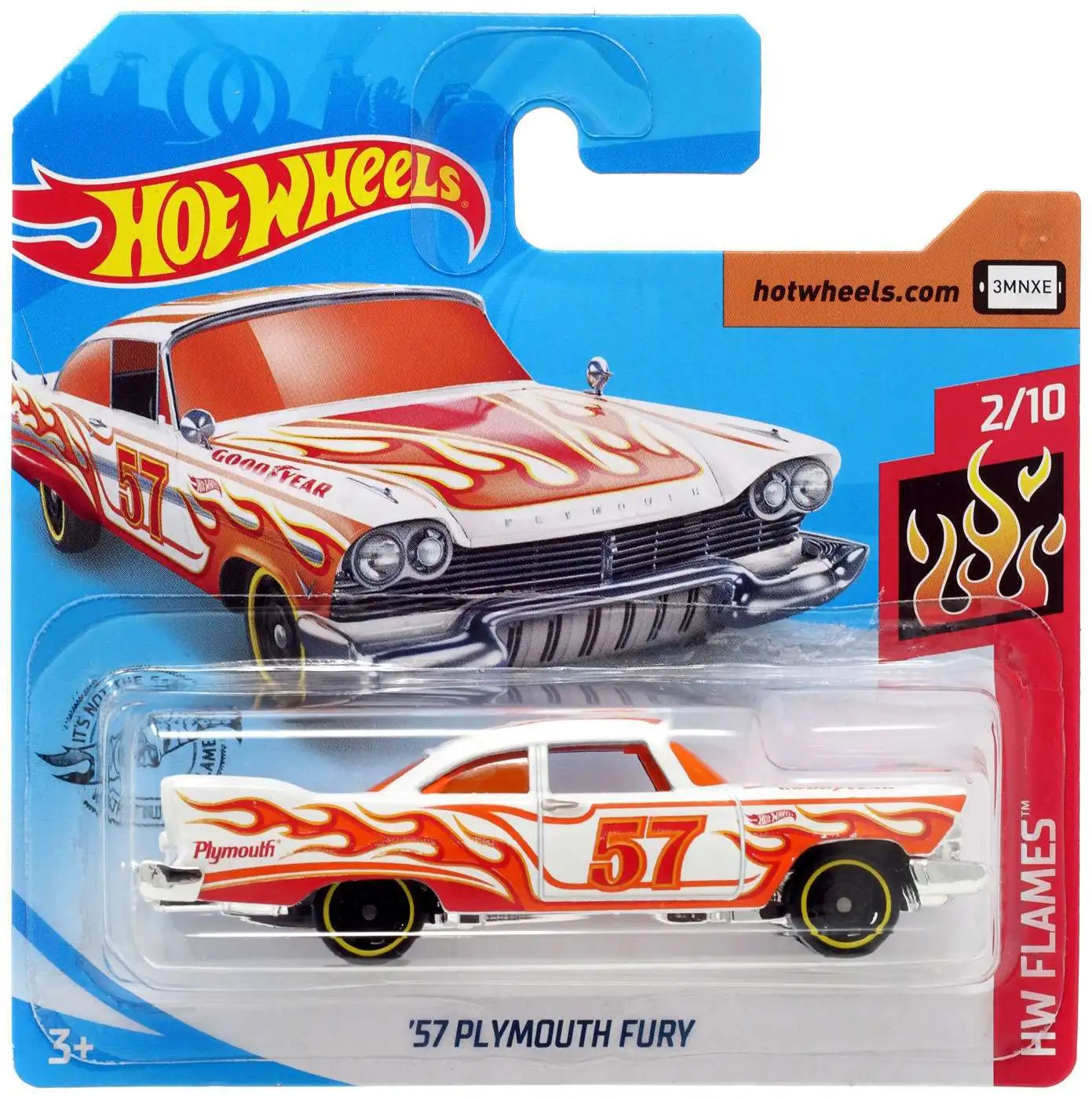 Hot Wheels HW Flames '57 Plymouth Fury Diecast Car #2/10 [Short Card]