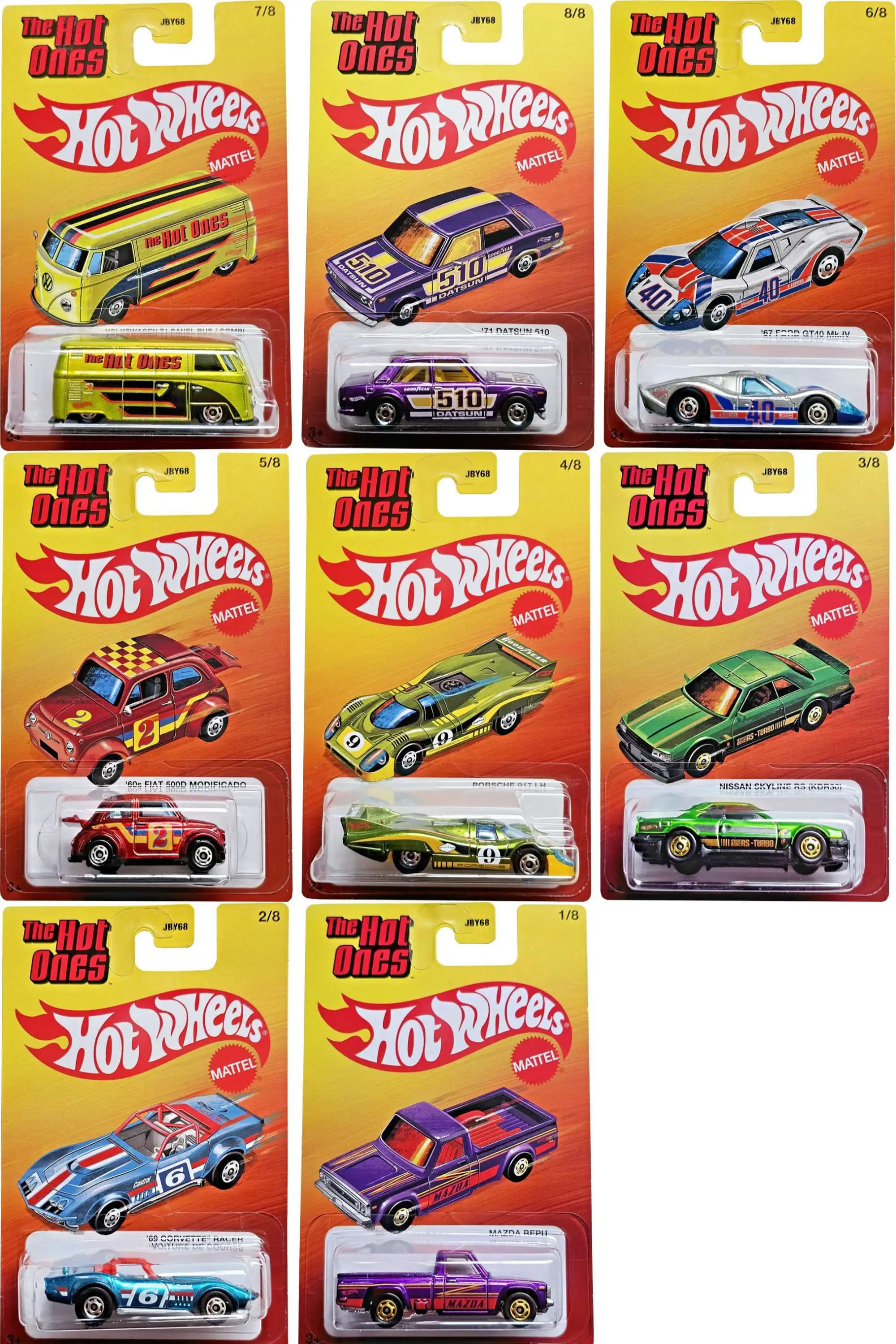 Hot Wheels The Hot Ones 2026 Mazda Repu, 69 Corvette Racer, Nissan