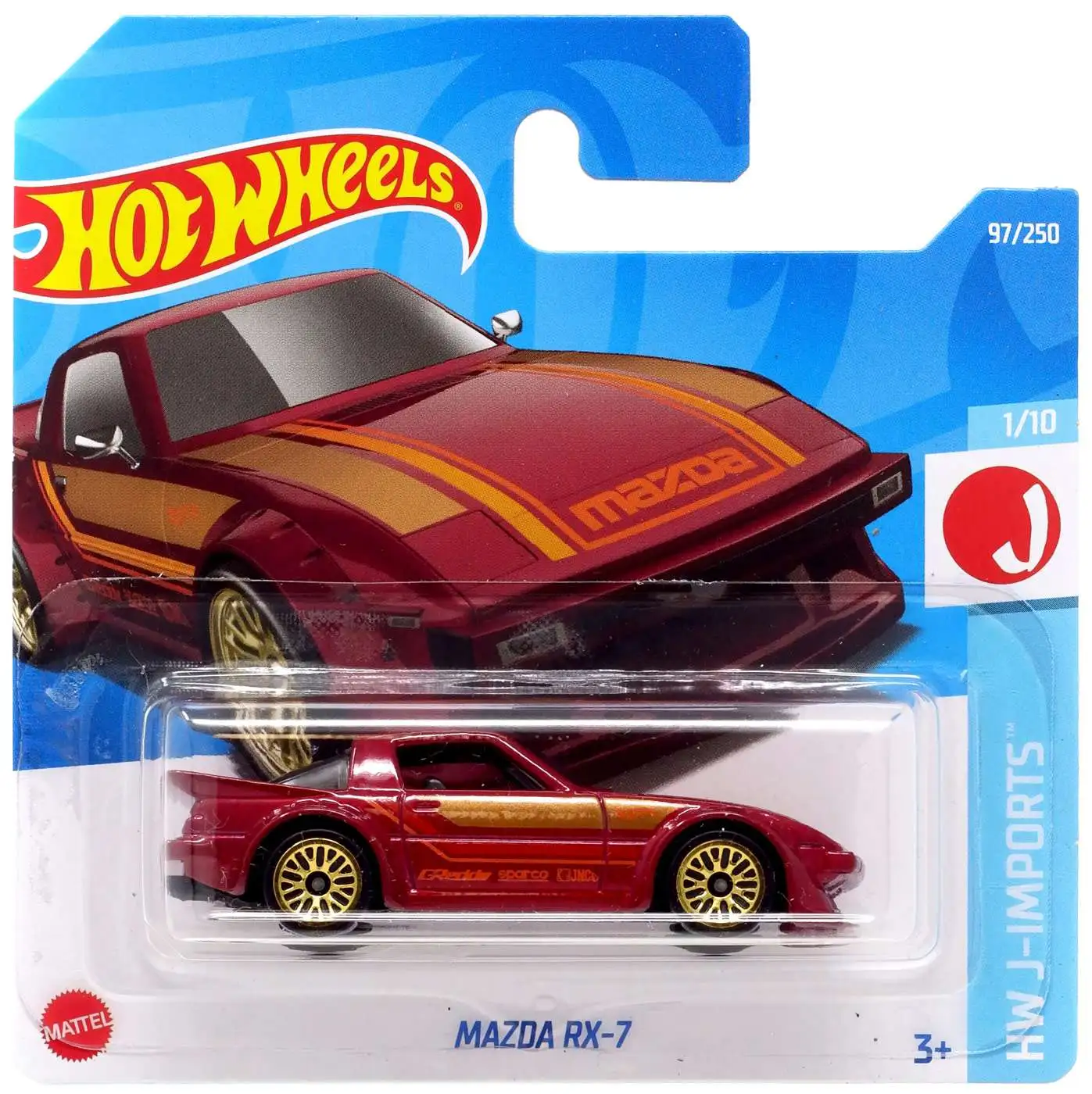 Hot Wheels HW J-Imports Mazda RX-7 Diecast Car #1/10 [Short Card]