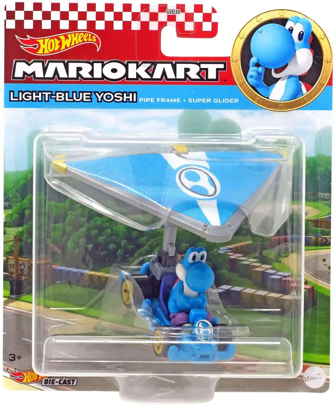 Mario Kart Hot Wheels Mario With Pipe Frame and Parachute