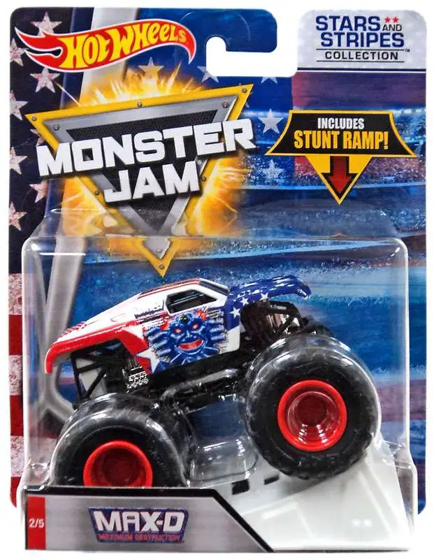 Hot Wheels Monster Jam 25 Max D 164 Diecast Car 25 Stars Stripes Mattel Toys ToyWiz