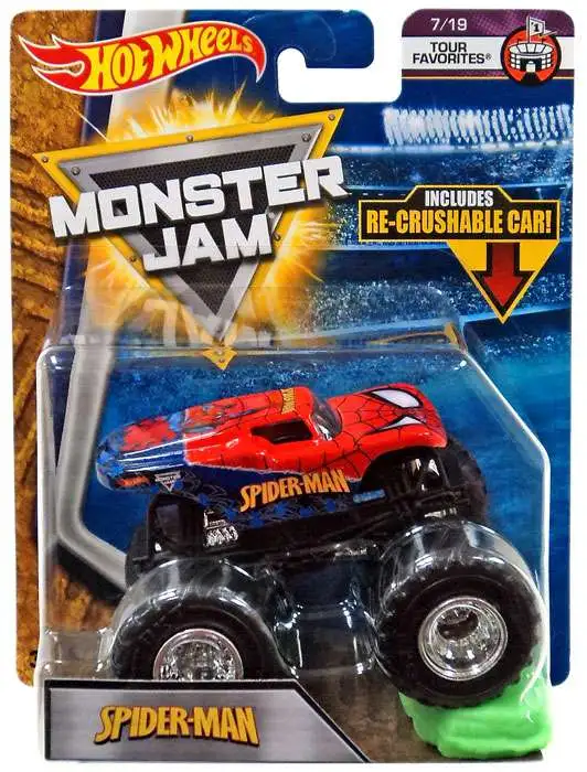 Hot Wheels Monster Jam 25 Spider-Man 164 Diecast Car 719 Tour Favorites  Mattel Toys - ToyWiz