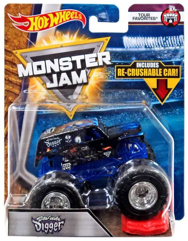 Hot Wheels Monster Jam 25 Son-Uva Digger Diecast Car #2/19 [Tour Favorites]