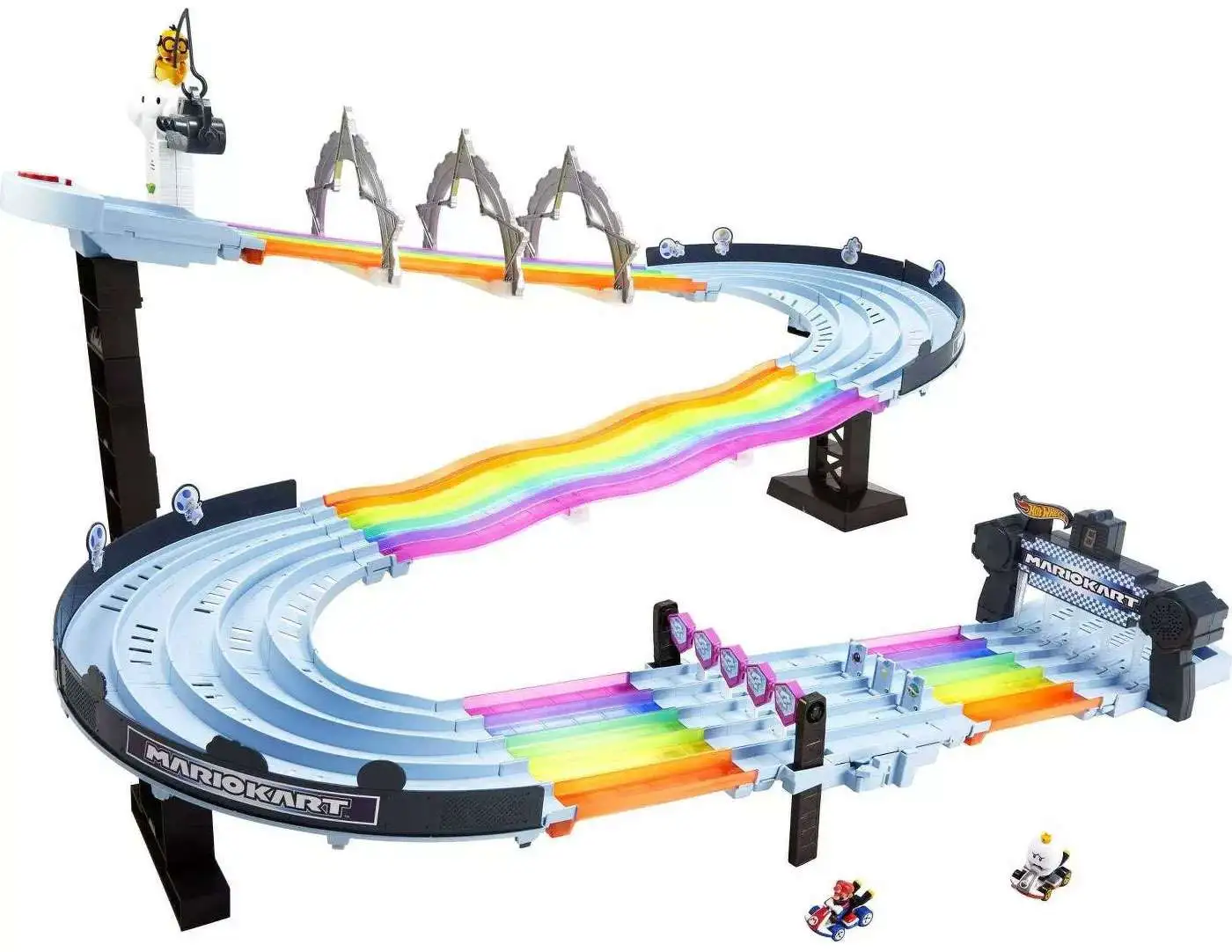 Hot Wheels Mario Kart Rainbow Road Track Set [Includes Mario & King Boo]