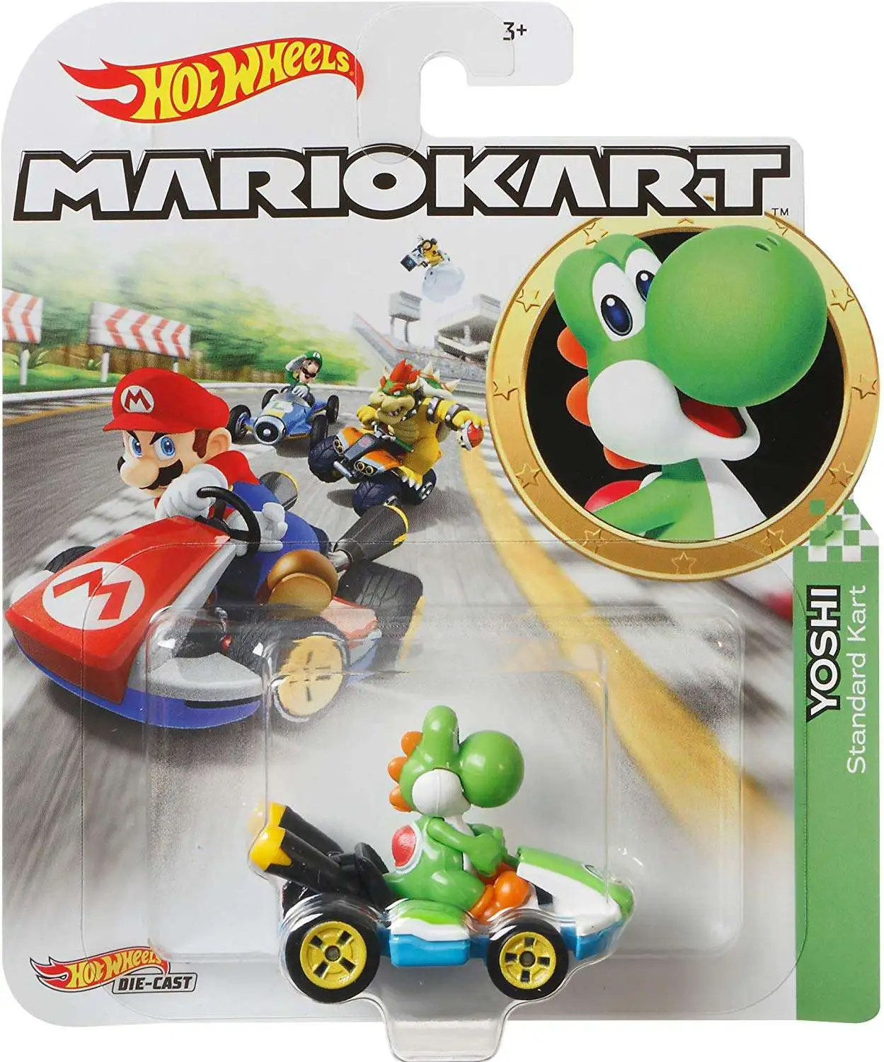 Mario Kart Hot Wheels Character Cars GREEN YOSHI B DASHER 