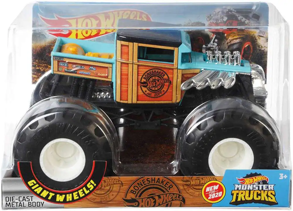 Hot Wheels Monster Trucks Bone Shaker, Giant wheels, including crushab