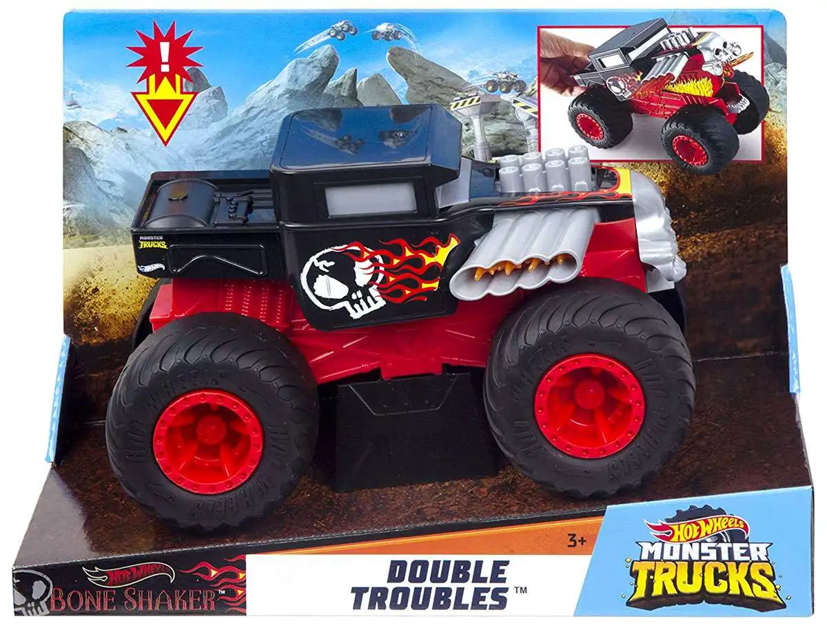 Hot Wheels Bone Shaker Monster Truck Double Troubles 1:24 Scale  Transforming Trucks Ages 3 to 5