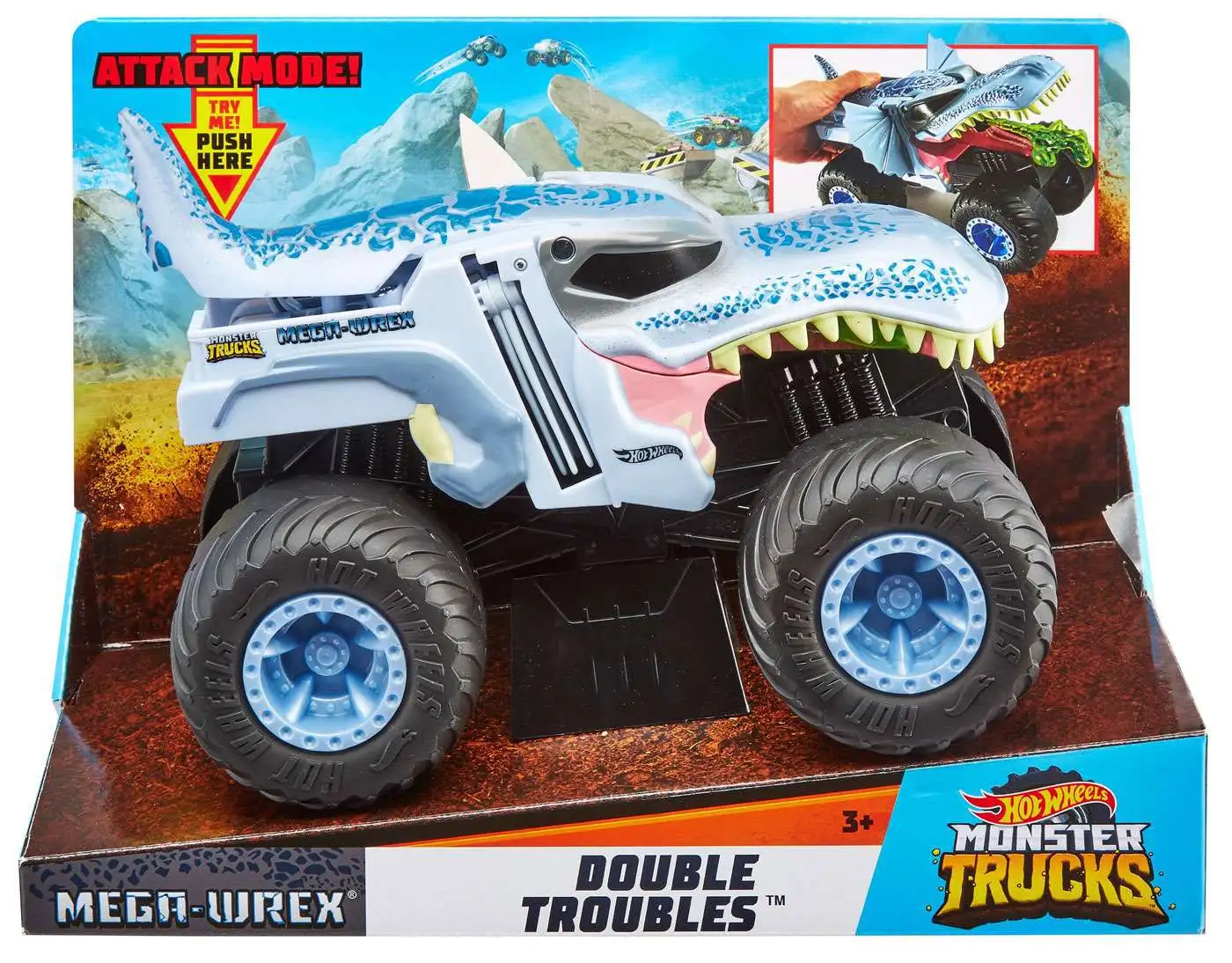 Hot Wheels Bone Shaker Monster Truck Double Troubles 1:24 Scale  Transforming Trucks Ages 3 to 5