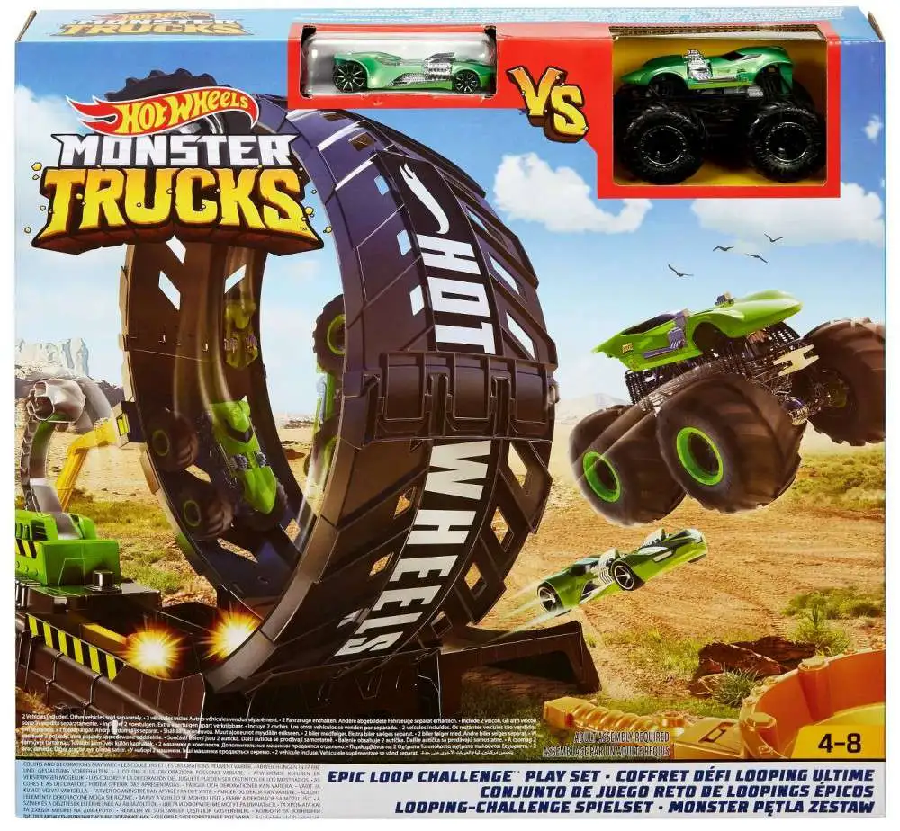 Hot Wheels Monster Trucks Sabretooth Showdown 164 Playset with Mega Wrex  Mattel Toys - ToyWiz