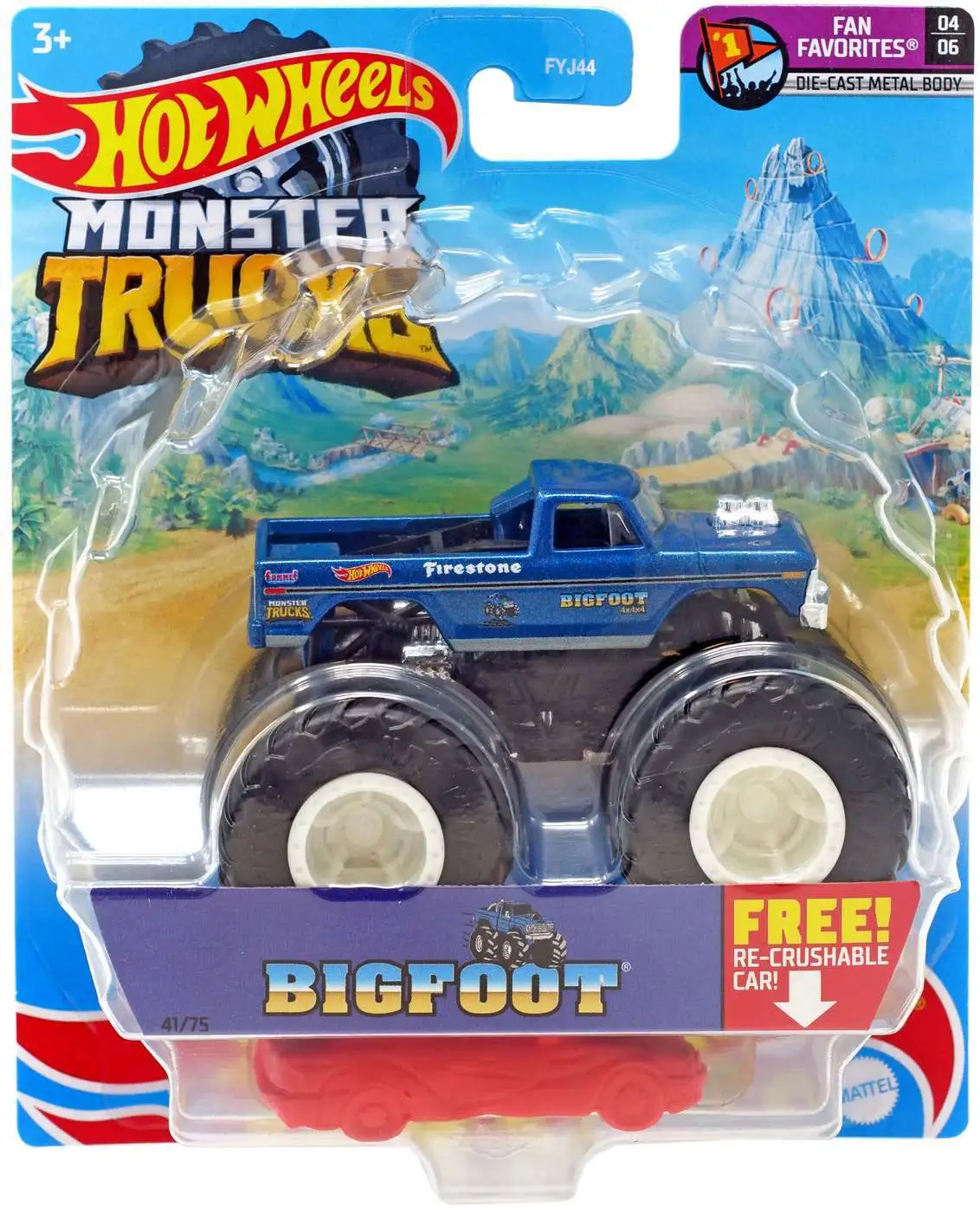 Hot Wheels Monster Trucks Fan Favorites Bigfoot Diecast Car [Damaged Package]