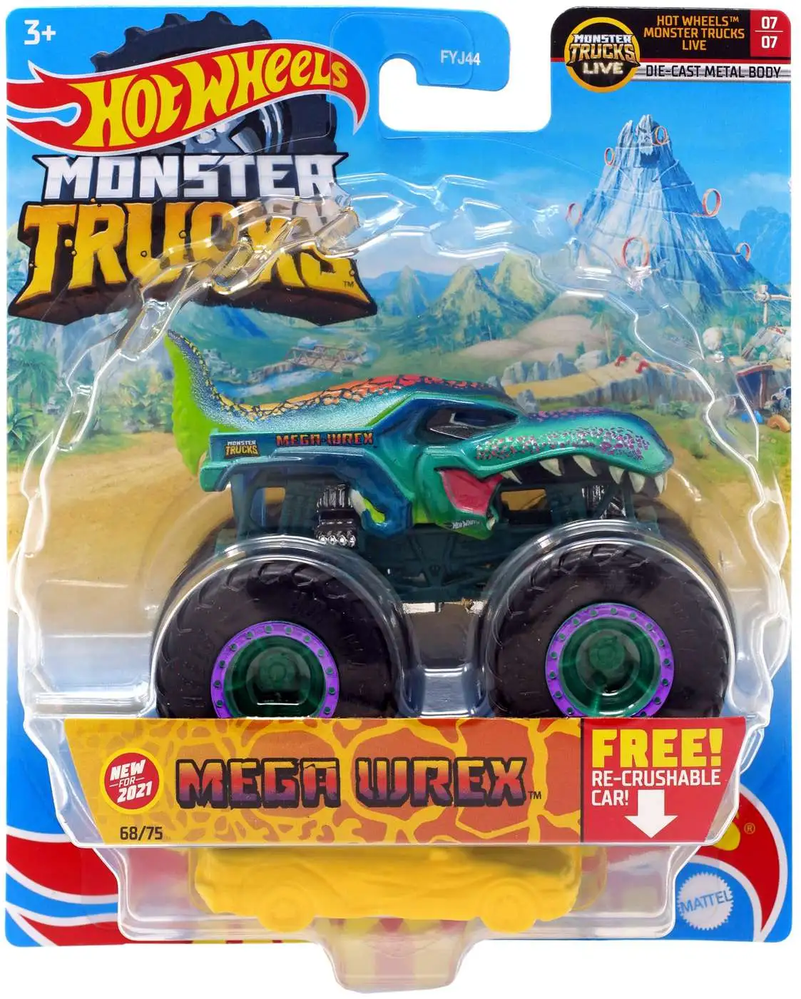 Hot Wheels Monster Truck Mega Wrex NEW FOR 2021 68/75 FYJ44