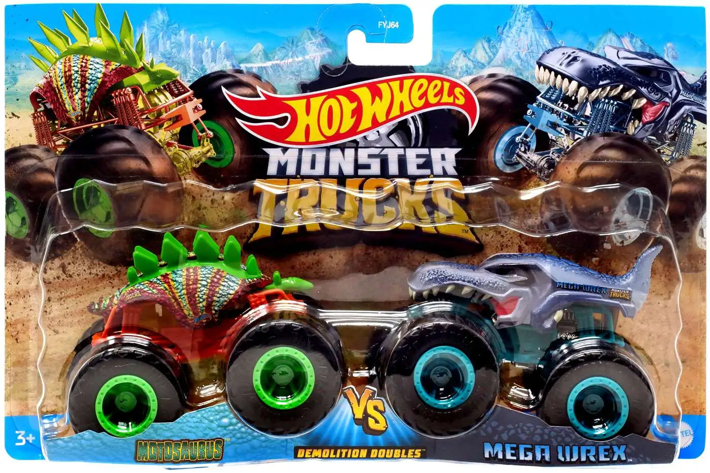 Hot Wheels Monster Trucks Demolition Doubles MOTOSAURUS vs. MEGA