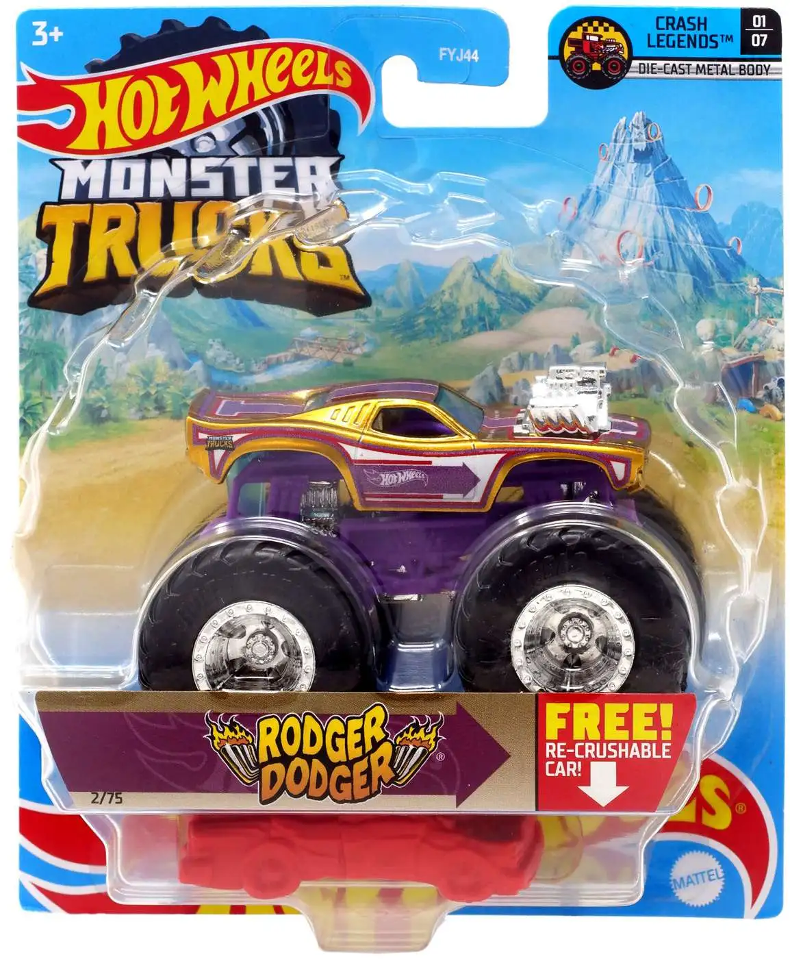Hot Wheels Monster Trucks 1:64 Rodger Rodger Ramchargers Vehicle