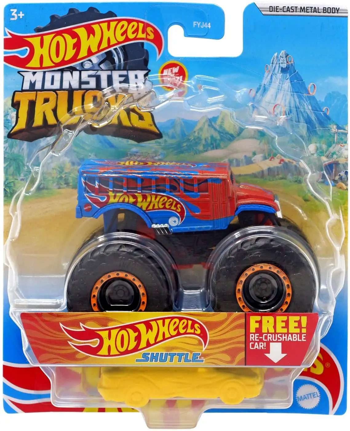 Hot Wheels Monster Trucks Mega-Wrex 164 Diecast Car Crushed Die-Cast Car  Mattel Toys - ToyWiz