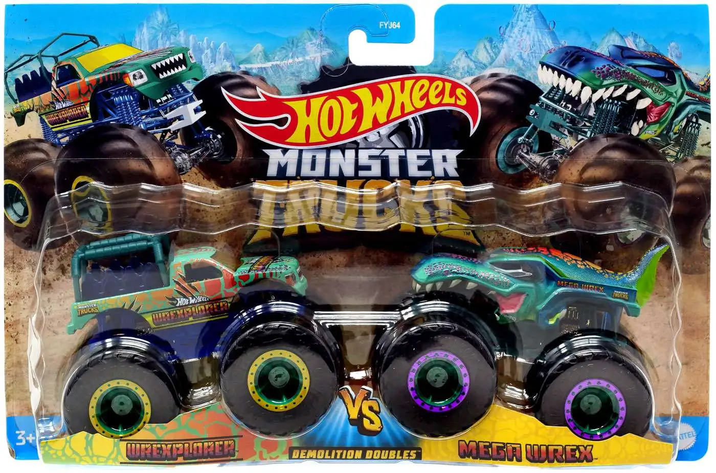 Hot Wheels Monster Trucks - 1: 64 2Pack Mega Wrex