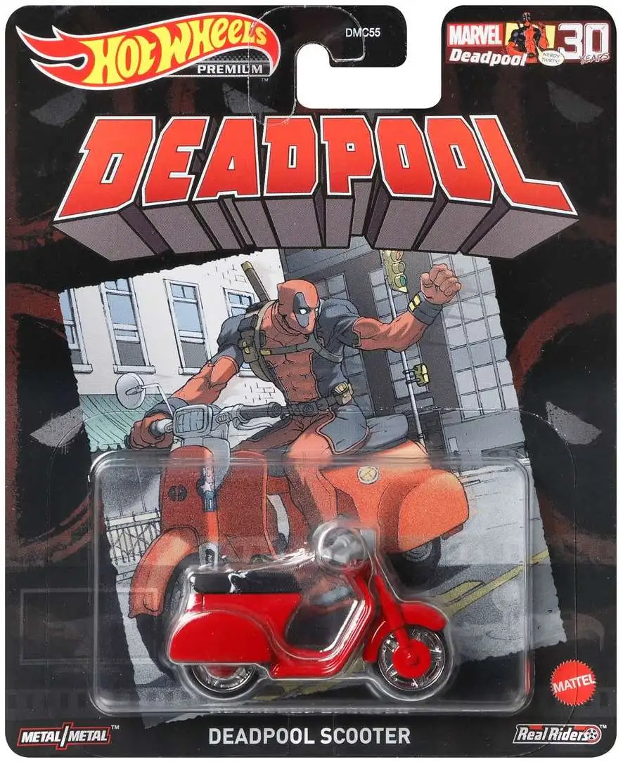Marvel Hot Wheels Premium Deadpool Scooter Die Cast Car