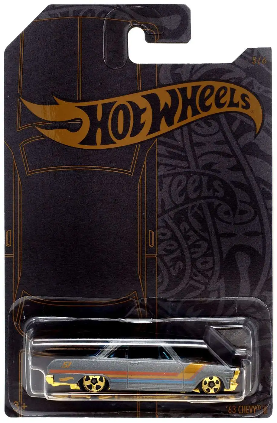 Hot Wheels Satin & Chrome '63 Chevy II Diecast Car #5/6 [Damaged Package]