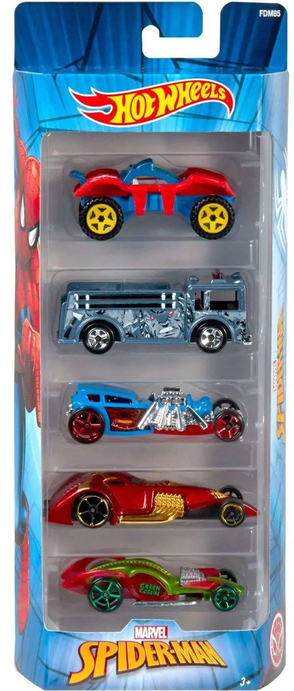 Hot Wheels Marvel Spider-Man Diecast Car 5-Pack