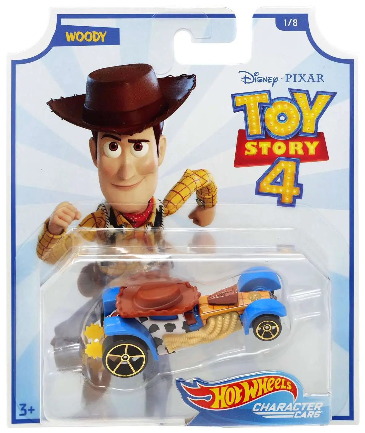 Woody, Hot Wheels Toy Story 4 Complete Set of 8 Collectible Character Cars 