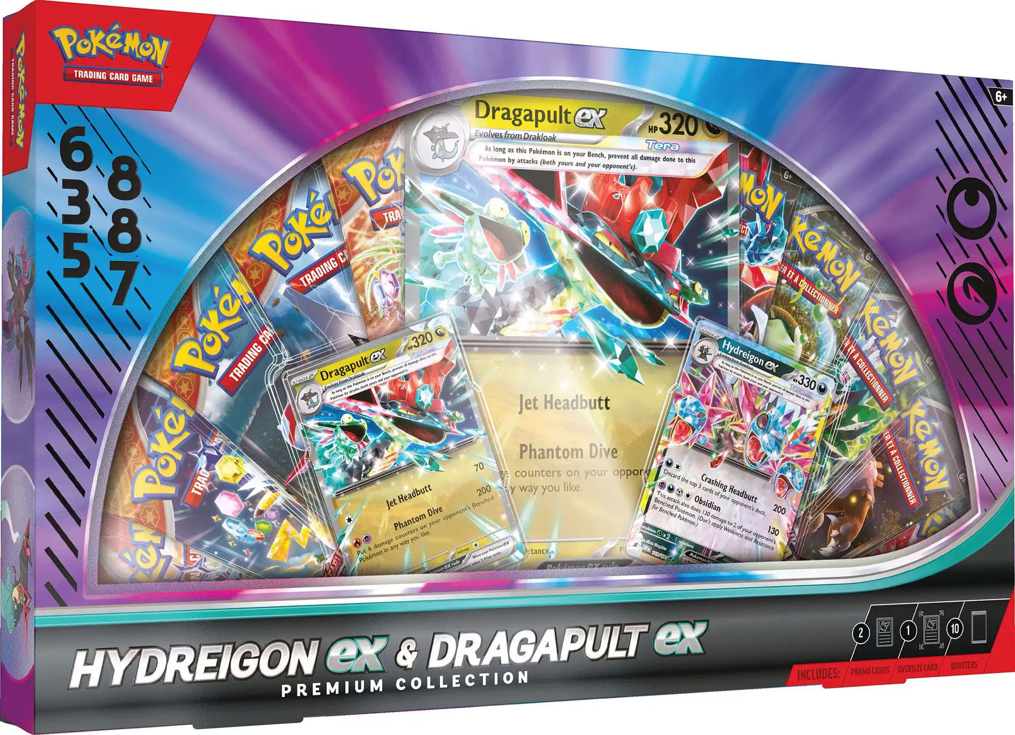 Pokemon Scarlet Violet Hydreigon ex Dragapult ex Premium Collection 10 Booster  Packs, 2 Promos, Oversize Card More Pokemon USA - ToyWiz