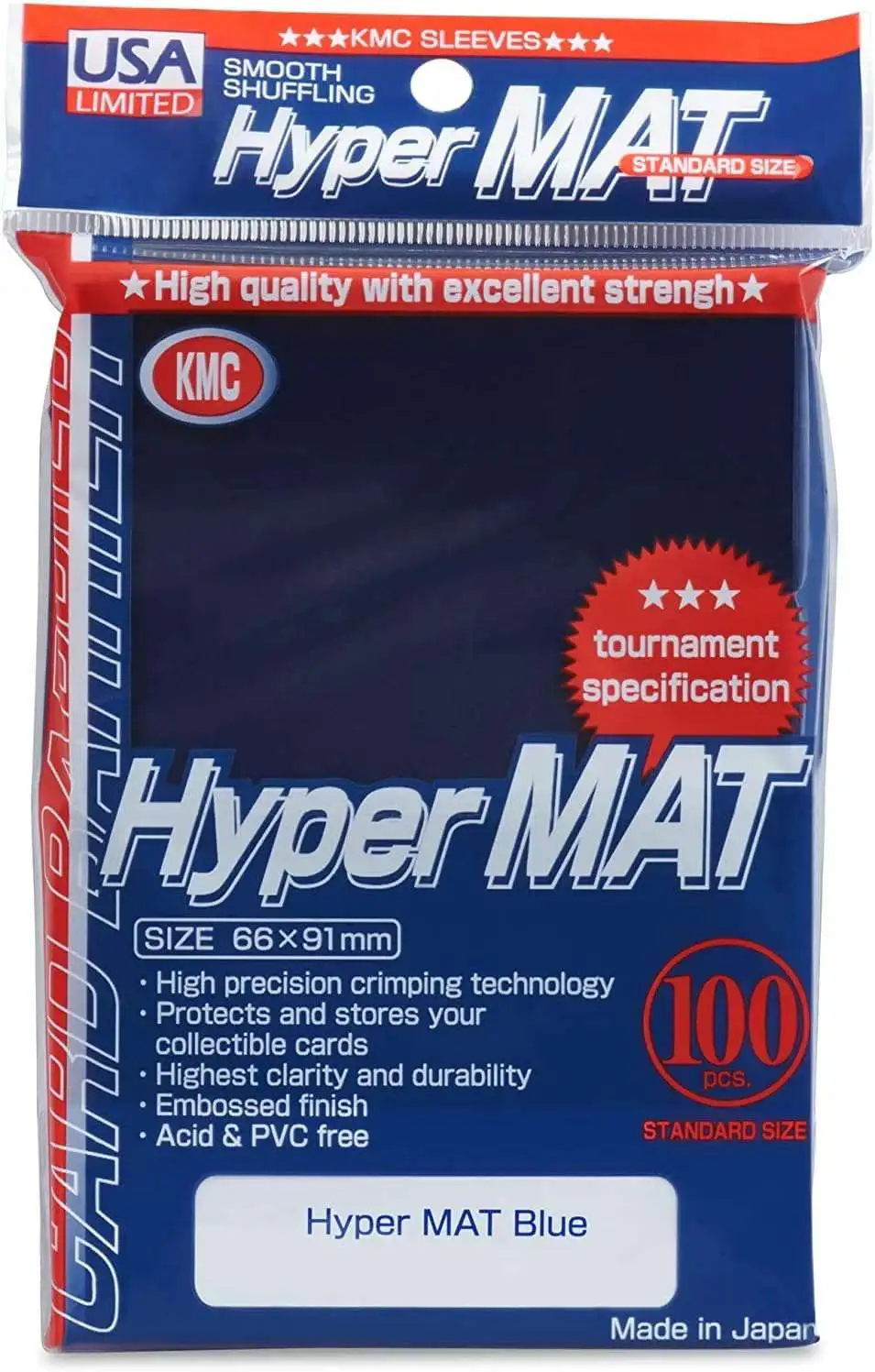 Card Barrier Hyper MAT Blue Standard Card Sleeves [100 Count]