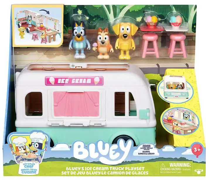 Bluey's Ice Cream Truck Exclusive Transforming Playset [Includes Bluey, Bingo & Lucky!, Damaged Package]