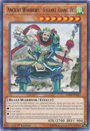 YuGiOh Ignition Assault Rare Ancient Warriors - Valiant Zhang De IGAS-EN013