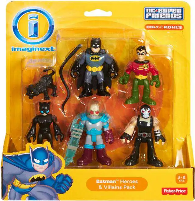 Fisher Imaginext DC Friends & Villains 5 Figure Batman Robin Joker Riddler for sale online 