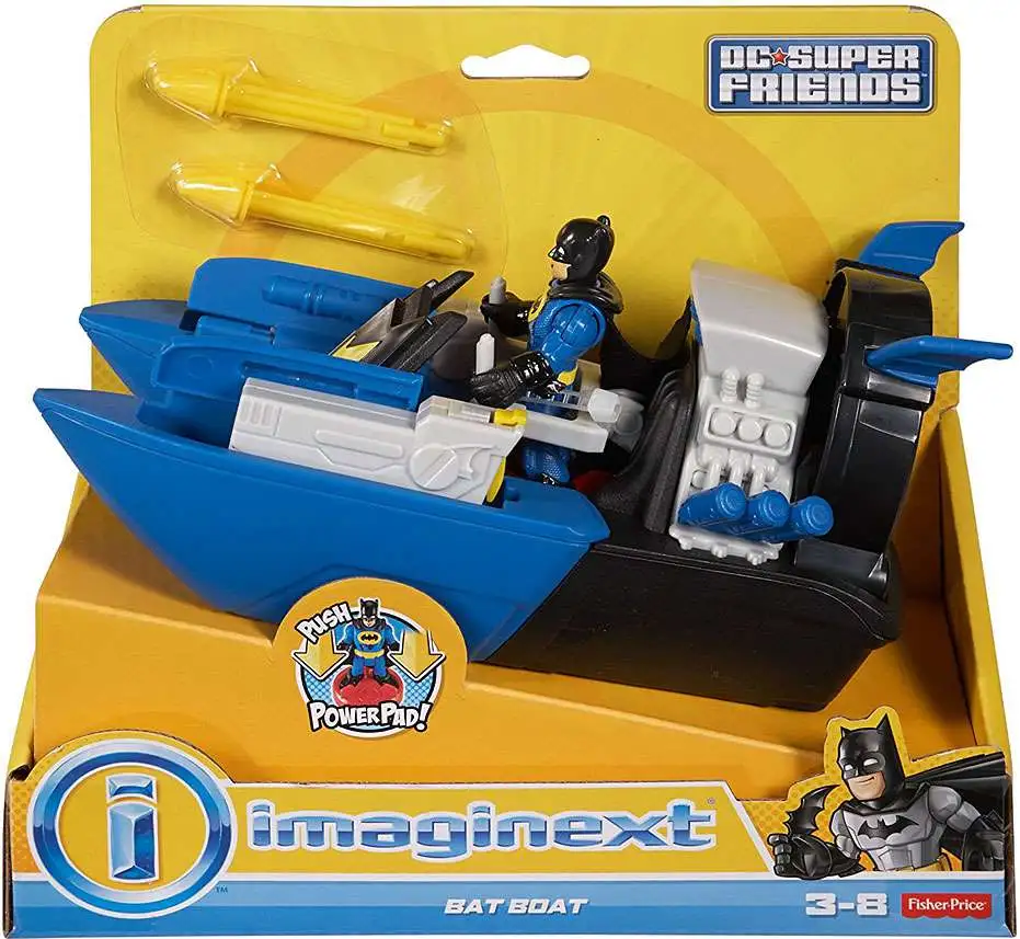 Fisher Price DC Super Friends Imaginext Bat Boat 3 Figure Set - ToyWiz